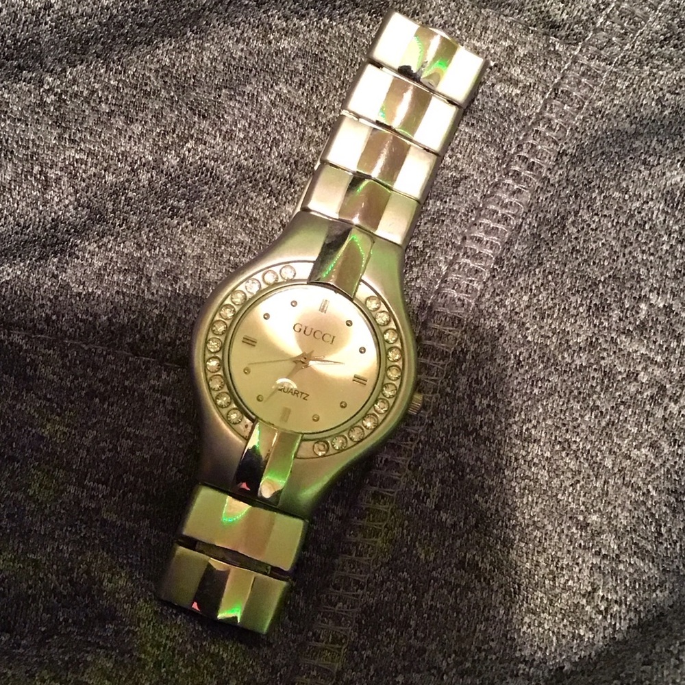 Gucci Silver Women's Watch with Crystal Accents PARIS